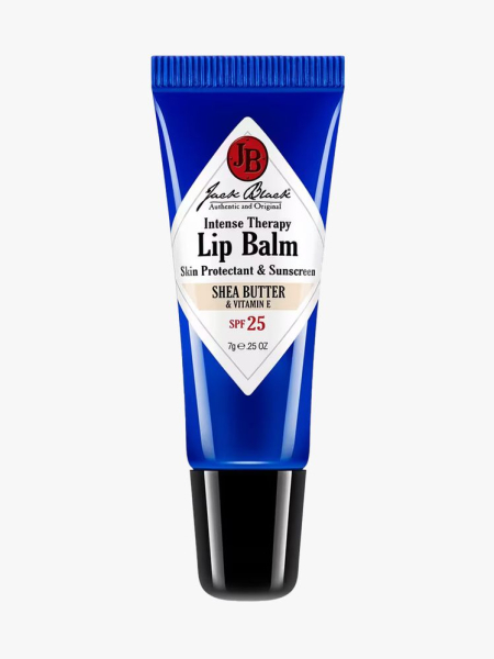 Jack Black Intense Lip Therapy Balm in branded tube component on a light gray background